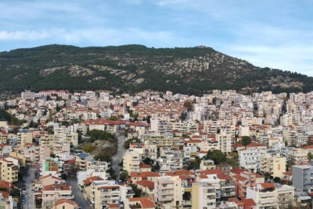 Apartmán Finas Penthouse,Private Terrace,Great View,Mins From Sea Kavala Exteriér fotografie
