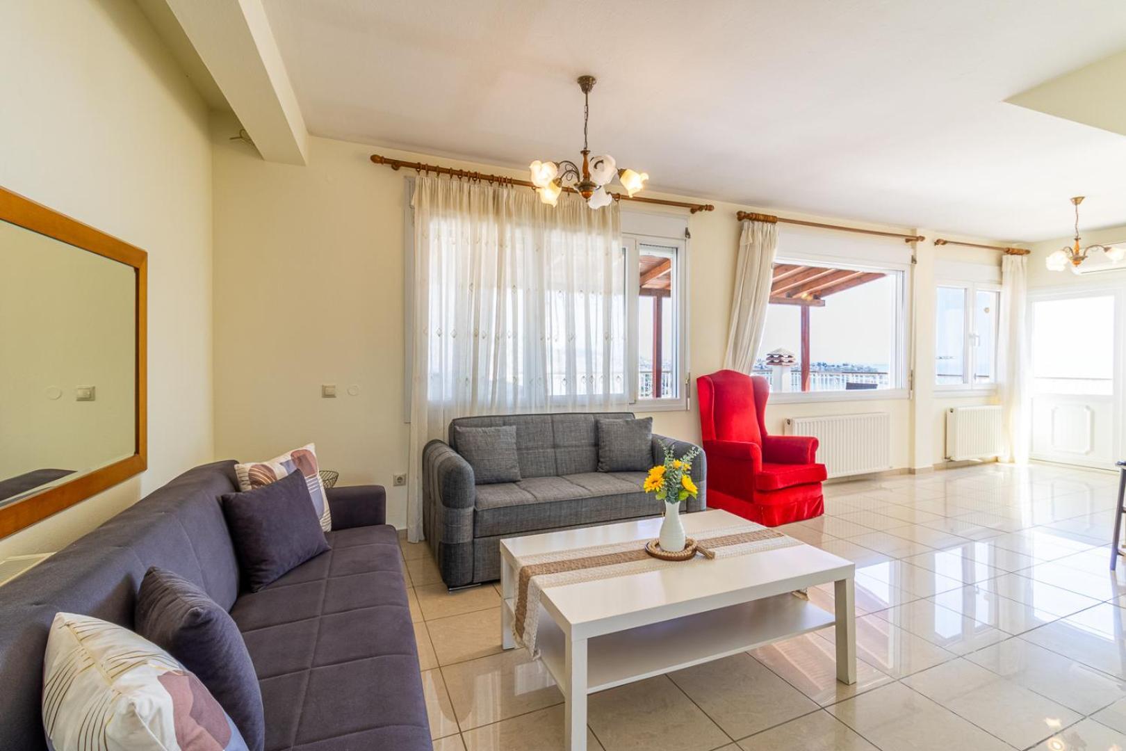 Apartmán Finas Penthouse,Private Terrace,Great View,Mins From Sea Kavala Exteriér fotografie