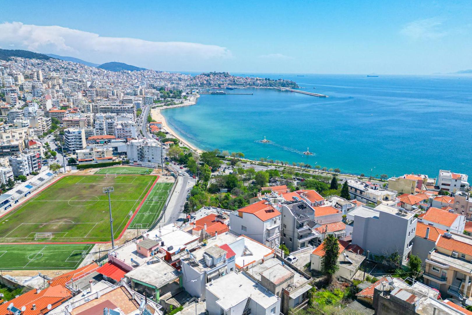 Apartmán Finas Penthouse,Private Terrace,Great View,Mins From Sea Kavala Exteriér fotografie
