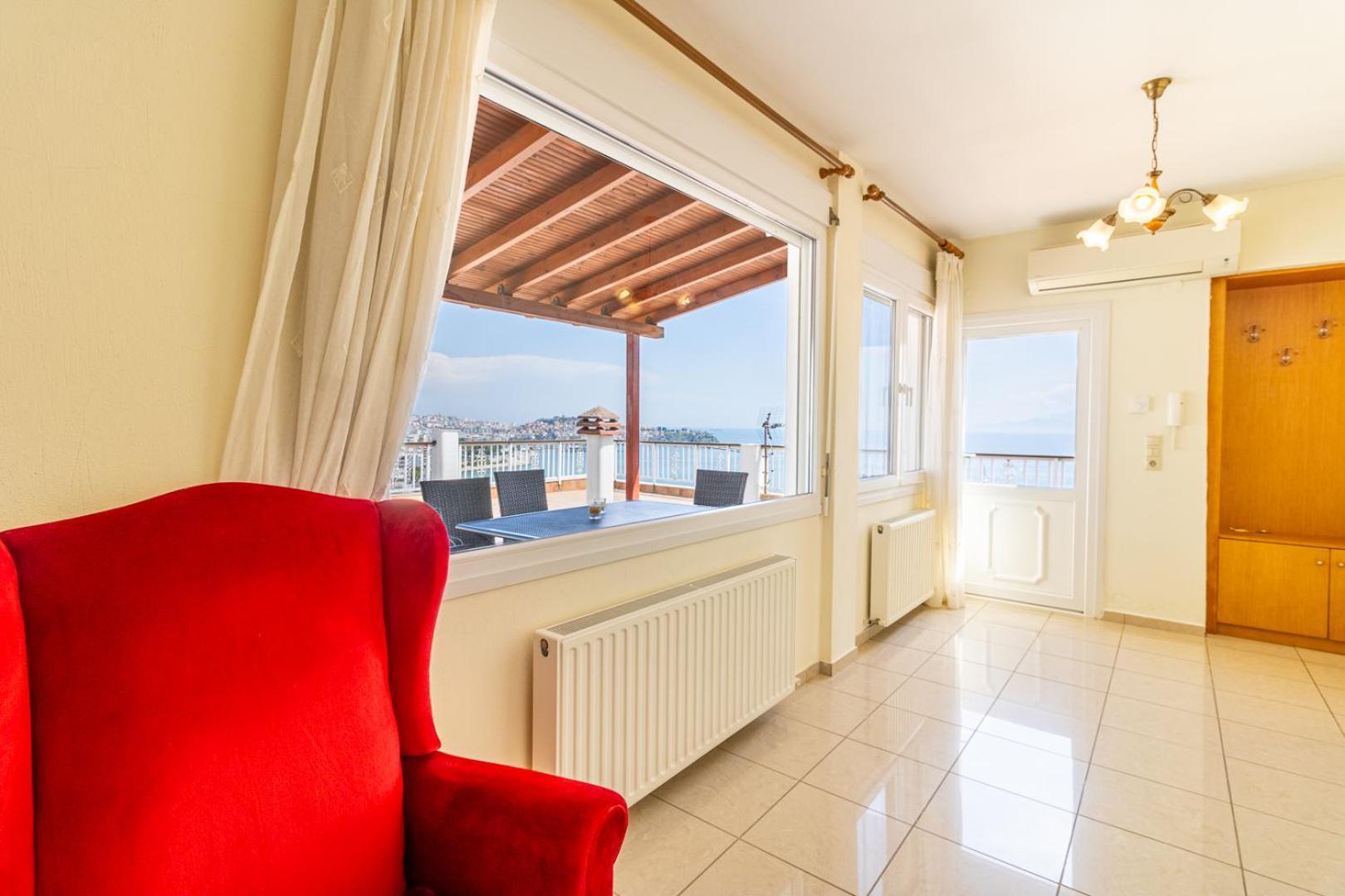 Apartmán Finas Penthouse,Private Terrace,Great View,Mins From Sea Kavala Exteriér fotografie