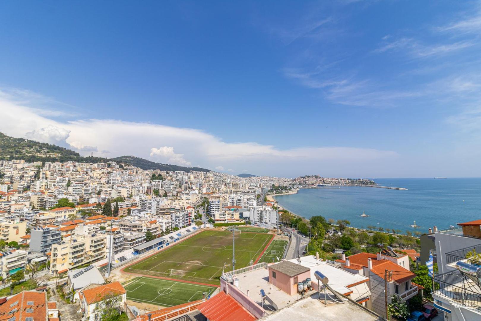 Apartmán Finas Penthouse,Private Terrace,Great View,Mins From Sea Kavala Exteriér fotografie