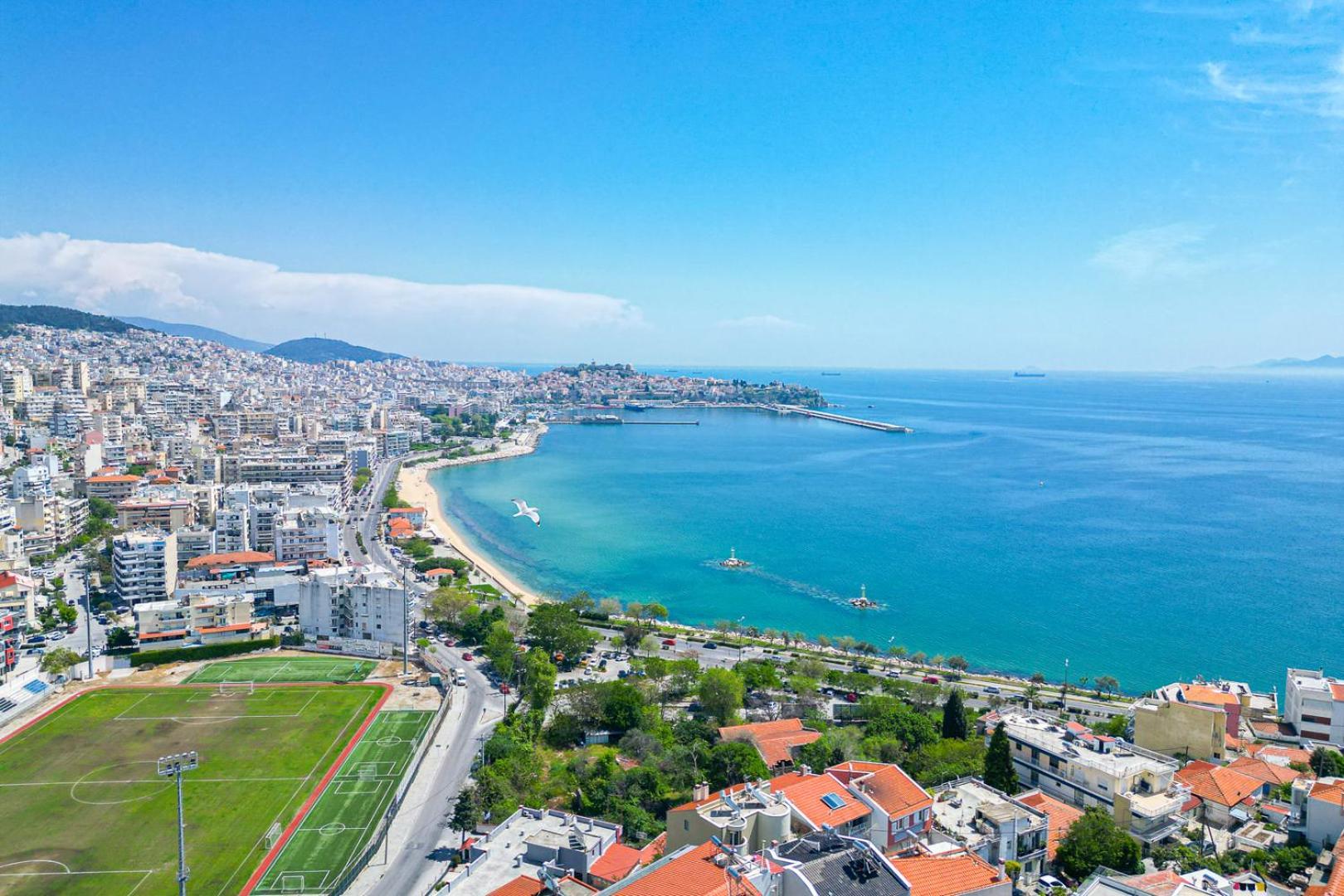 Apartmán Finas Penthouse,Private Terrace,Great View,Mins From Sea Kavala Exteriér fotografie